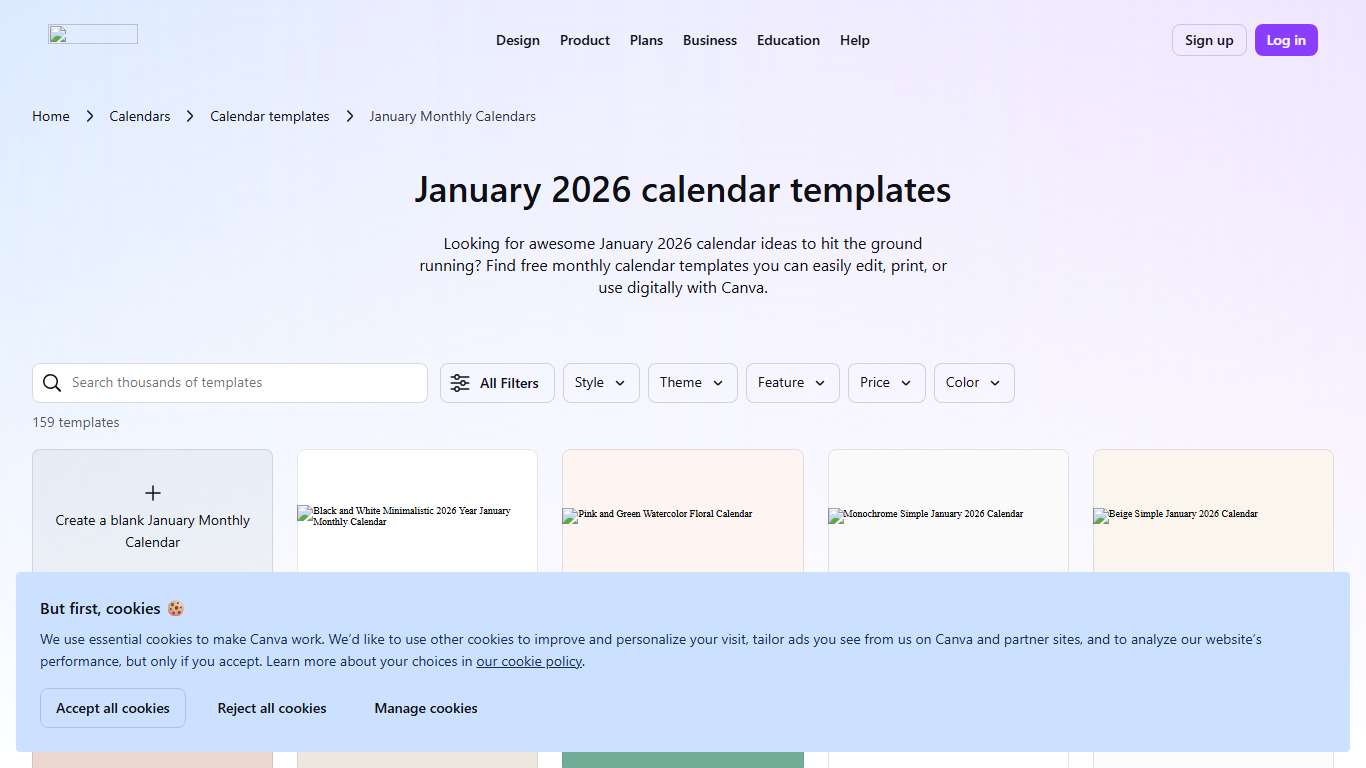 Free and editable January 2026 calendar templates | Canva
